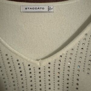 Staccato Ivory Tunic with Sparkling Accents